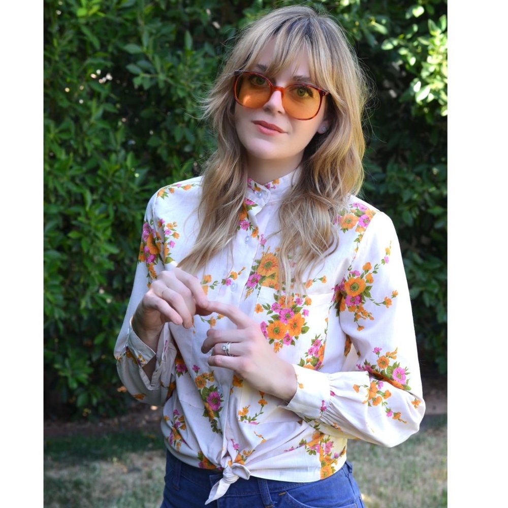 * SOLD *Vintage 1970s Floral Shirt - Picture 1 of 4